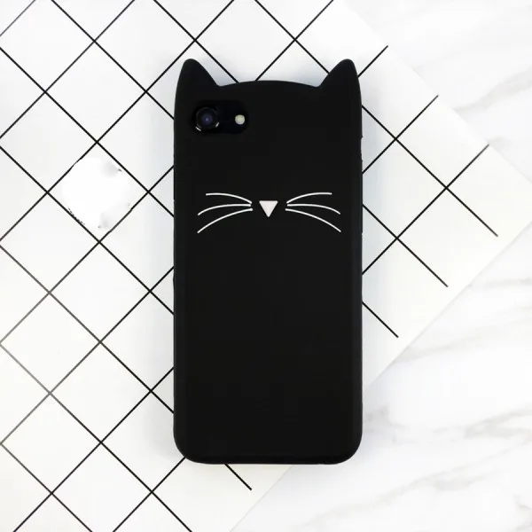 Черный Милые 3D мультфильм борода кошка Китти блеск телефон чехол для OnePlus 5 т 1+ 5 3 3 т 1+ 3 Т Мягкий силиконовый чехол Fundas Coque для OnePlus 6 - Цвет: Черный