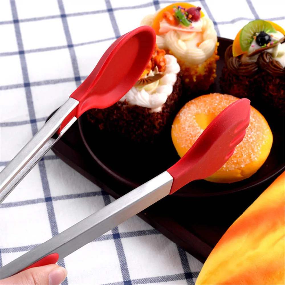 Еда Класс силиконовый Тонг с круглой головкой салатная фруктового льда стейк