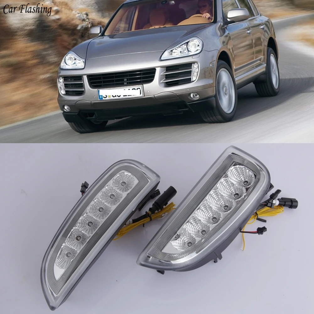 1 пара дневные ходовые огни для Porsche Cayenne я 957 9PA 2006 2007 2008 2009 2010 светодиодный