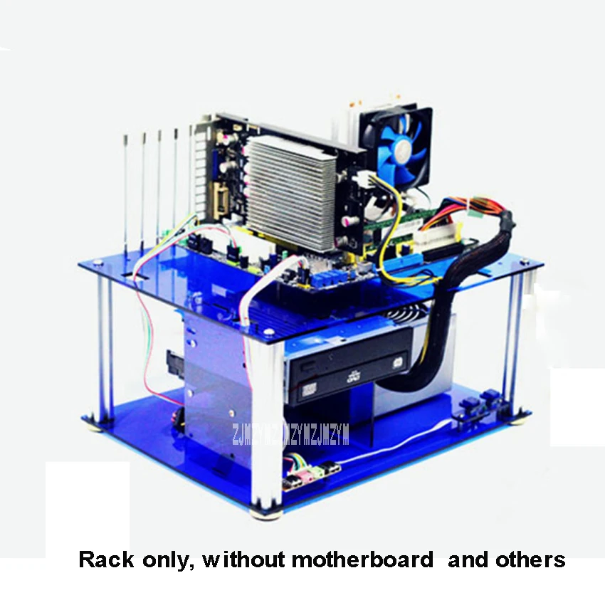 

Акриловая подставка для корпуса компьютера, черный/синий/прозрачный, «сделай сам», чехол для настольного ПК, системная плата ATX, материнская...