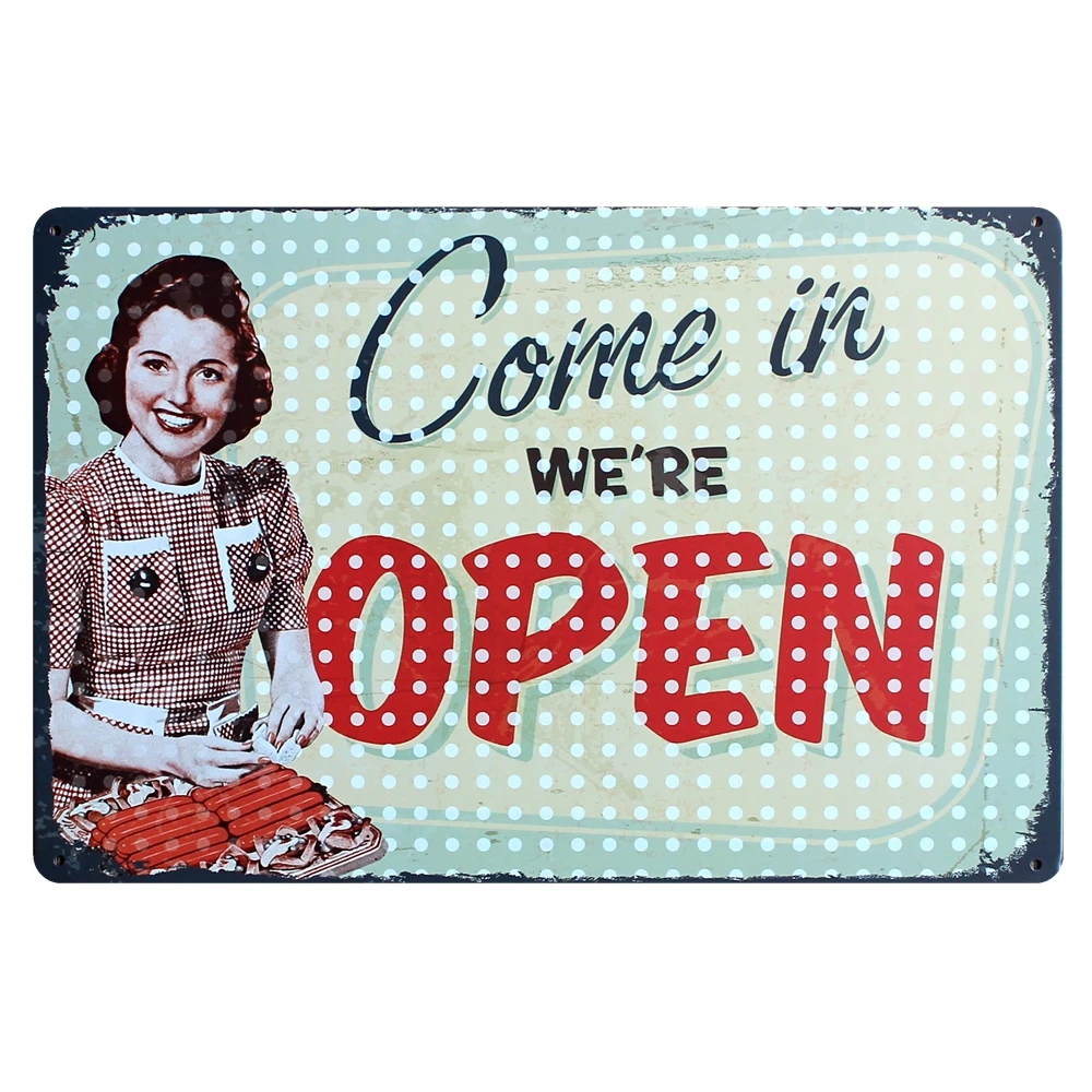 

[ Mike86 ] Come on We are Open Tin Sign Wall decor Bar House Metal Painting B-204 Mix order 20*30 CM