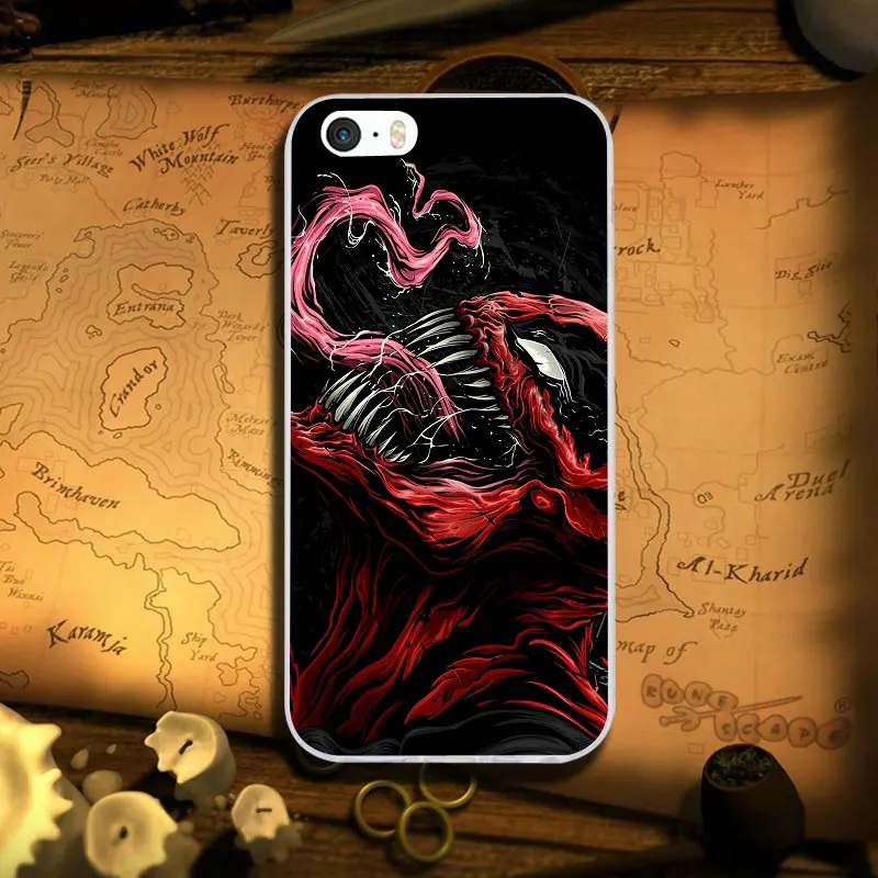 Venom Carnage Art Чехлы для мобильных телефонов аксессуары чехол мягкий TPU iPhone 8 7 6 S Plus X XR