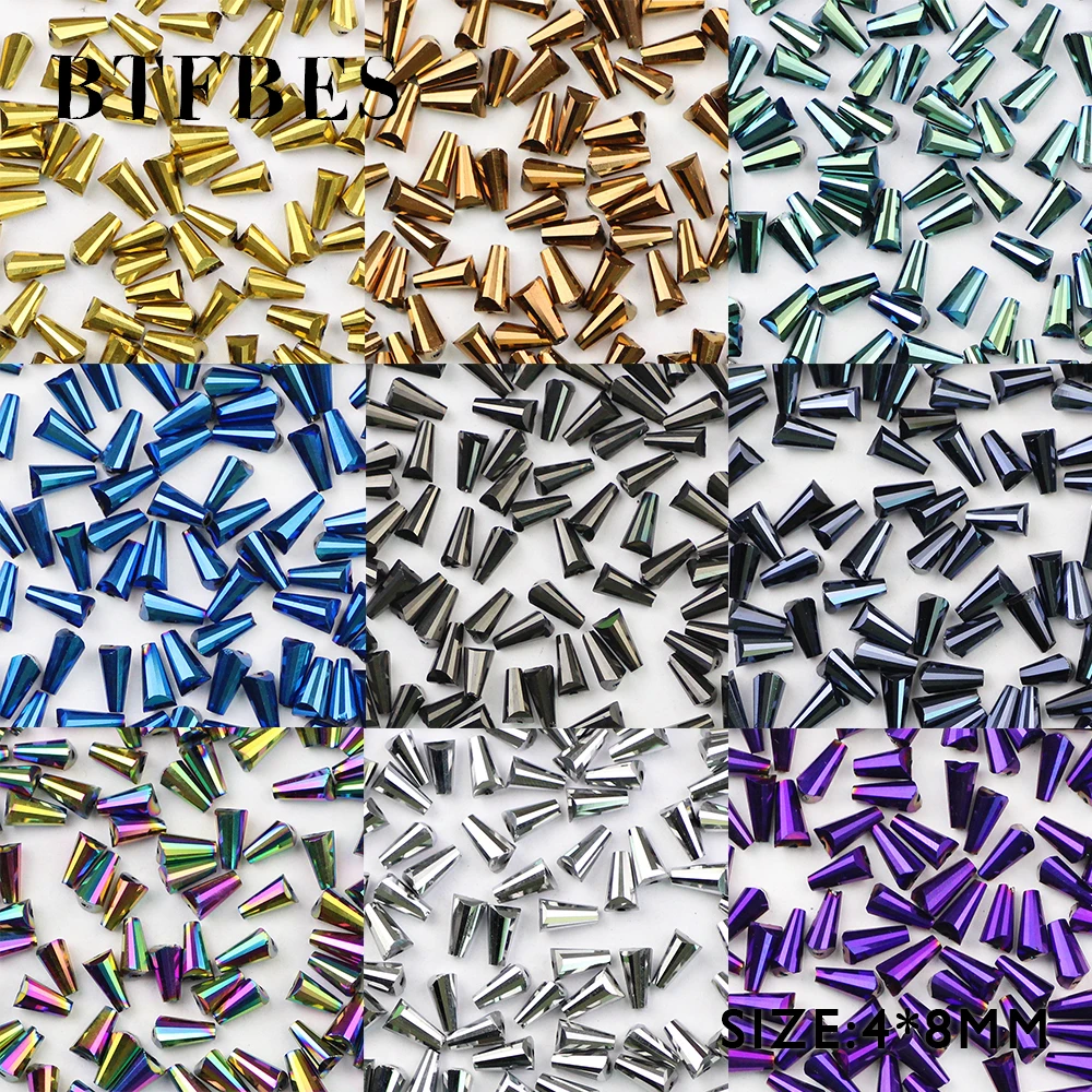 Конические бусины-разделители BTFBES из австрийского хрусталя 4*8 мм 70 шт. в форме