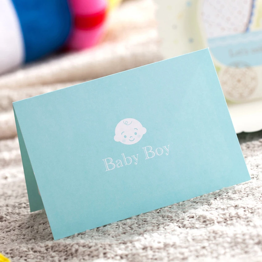 Wishmade синий детский душ Пригласительные открытки с милой детской машиной