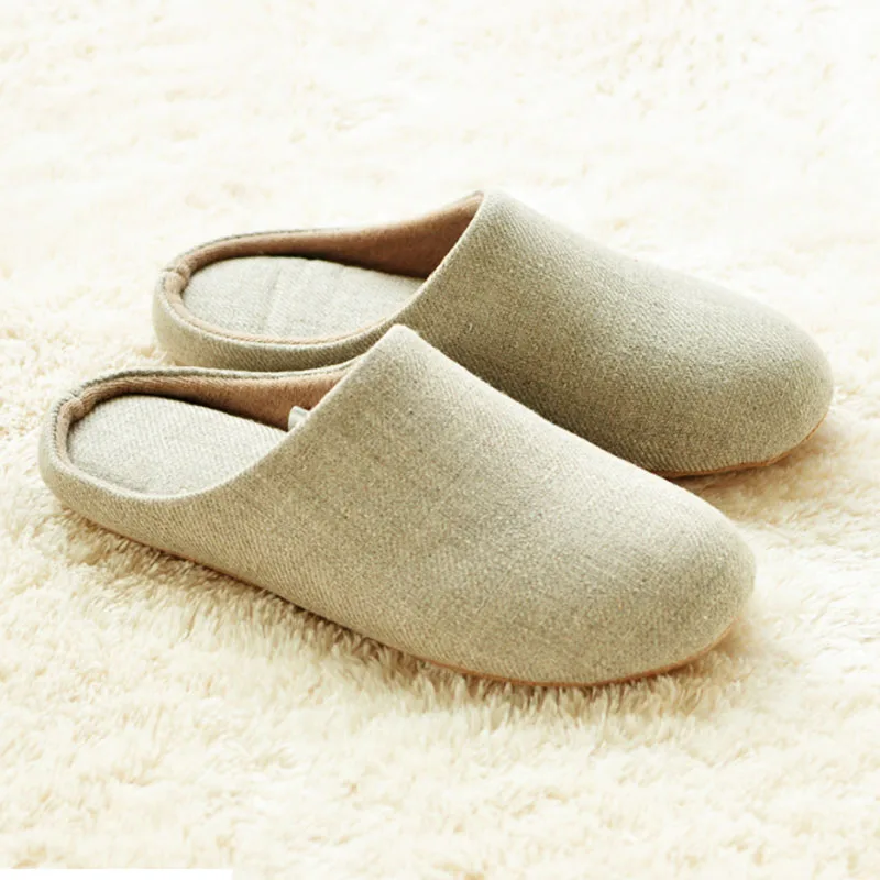 Jron/2017 г. однотонные льняные тапочки из хлопчатобумажной ткани домашняя обувь
