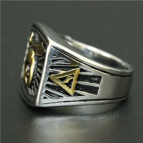 New Arrival Golden Star Punk Ring 316L Stainless Steel Cool Fashion Band Party Hot | Украшения и аксессуары