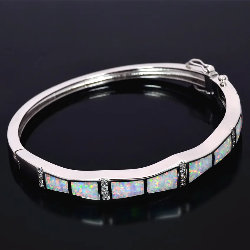 Оптовая и розничная продажа модные изящные белые браслеты с огненным опалом