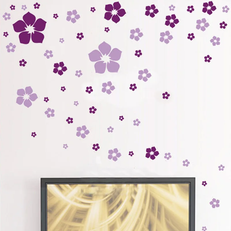 Креативная разноцветная Наклейка на стену с цветами фон для дивана телевизора