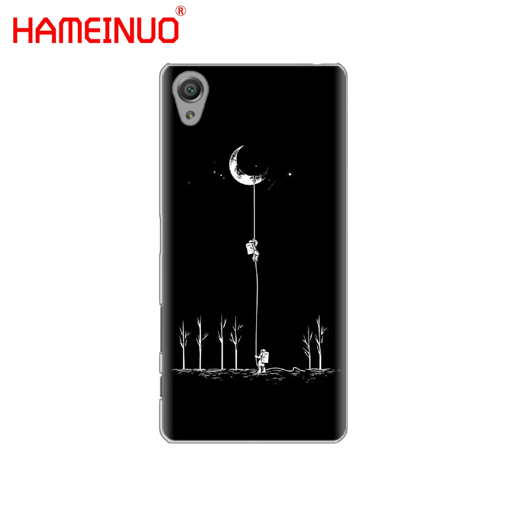 HAMEINUO космическая Луна милые кошки черный чехол для телефона для sony xperia C6 XA1 XA2 XA ULTRA X XP L1 L2 X XZ1 compact XR/XZ PREMIUM