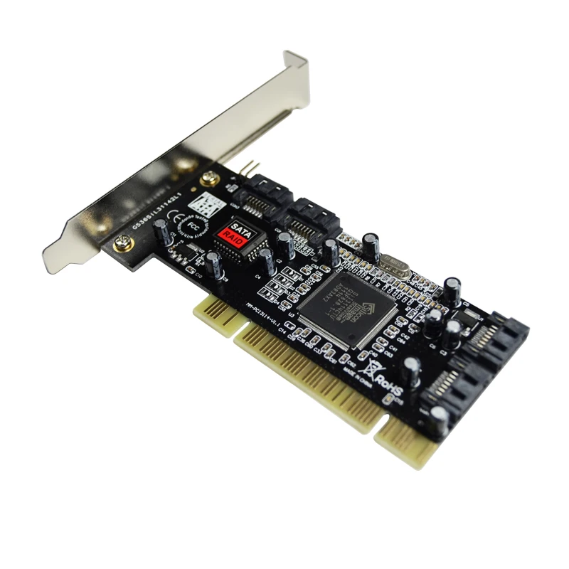 PCI to 4SATA 1 5 ГБ/сек. RAID Card SIlicom Image 3114 чипсет Поддержка RAID0 10 Вт/2 шт SATA кабели|raid card|raid card