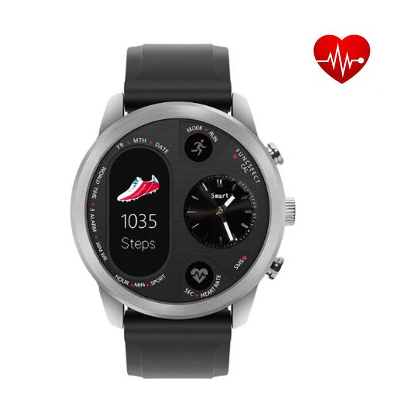 Новые спортивные Гибридный IP68 Водонепроницаемый Смарт часы Нержавеющая сталь