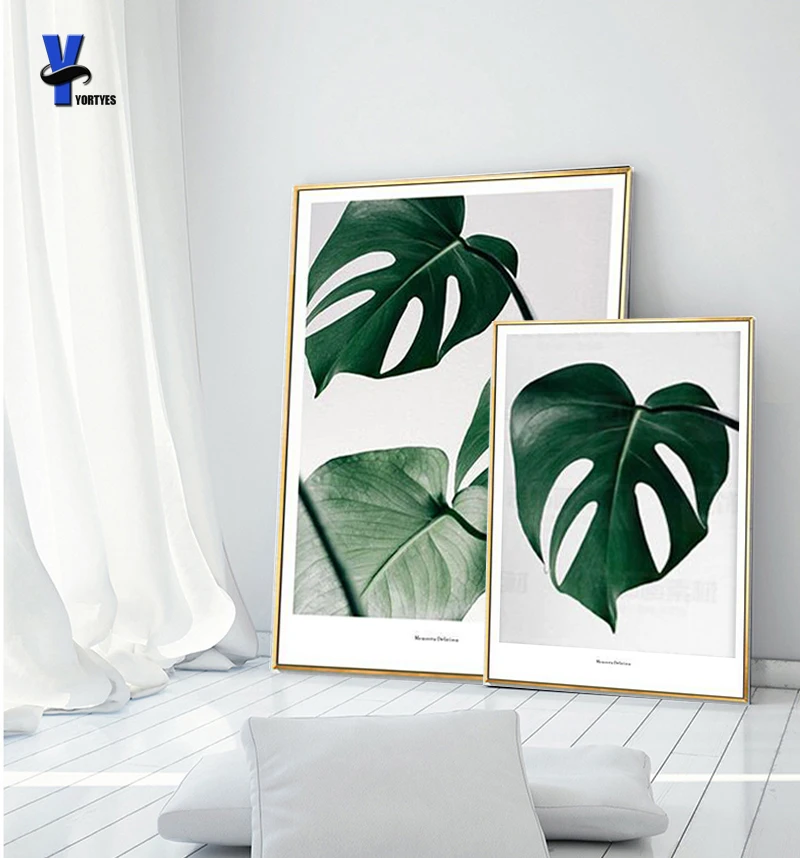 Современный Cuadro красивый домик с зелеными листьями кактус растение холст A4 принт