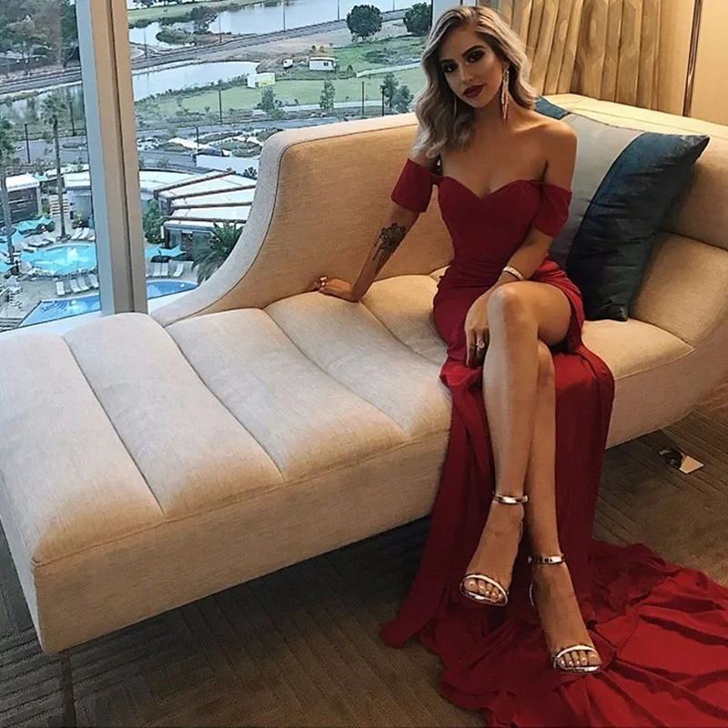 2018 Новое поступление Макси Вечерние для женщин без бретелек спинки пикантные