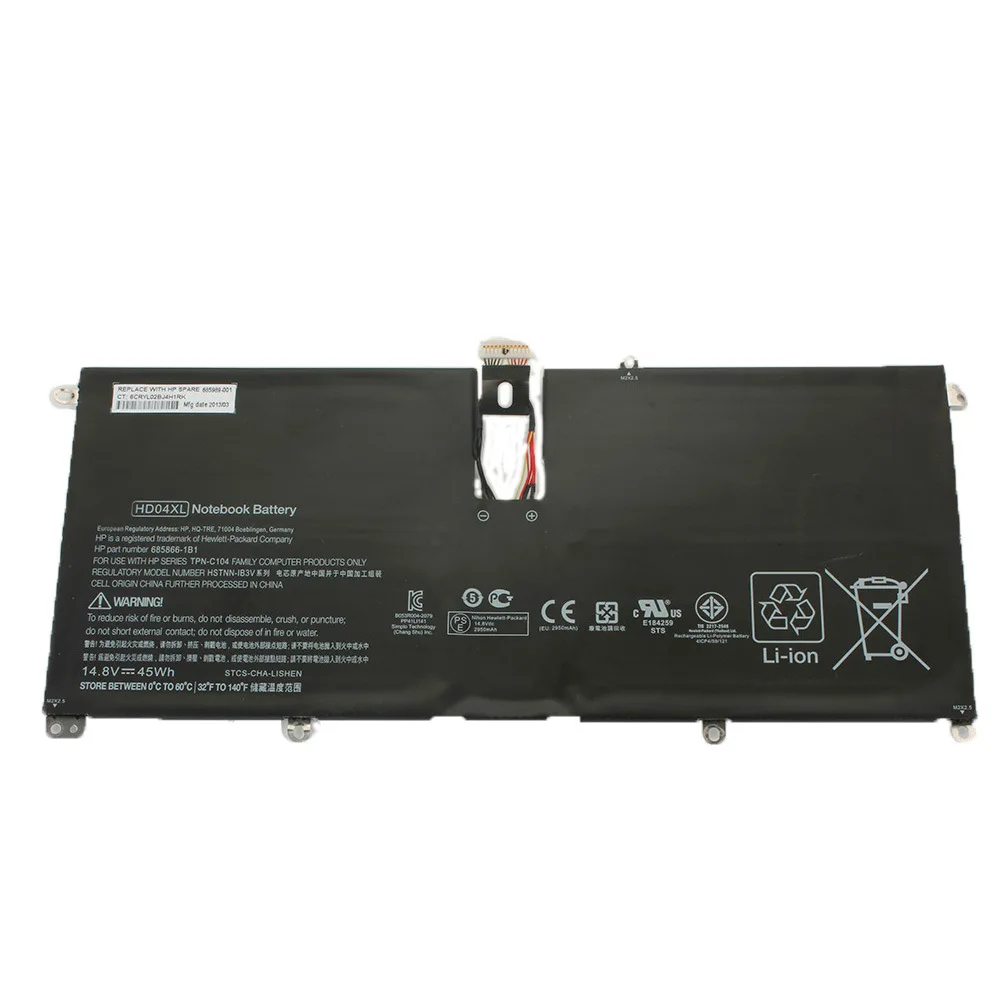 Оригинальный новый аккумулятор HD04XL для ноутбука 14 8 в 45 Вт/ч Spectre XT 13 2000eg 2021tu 685989 001