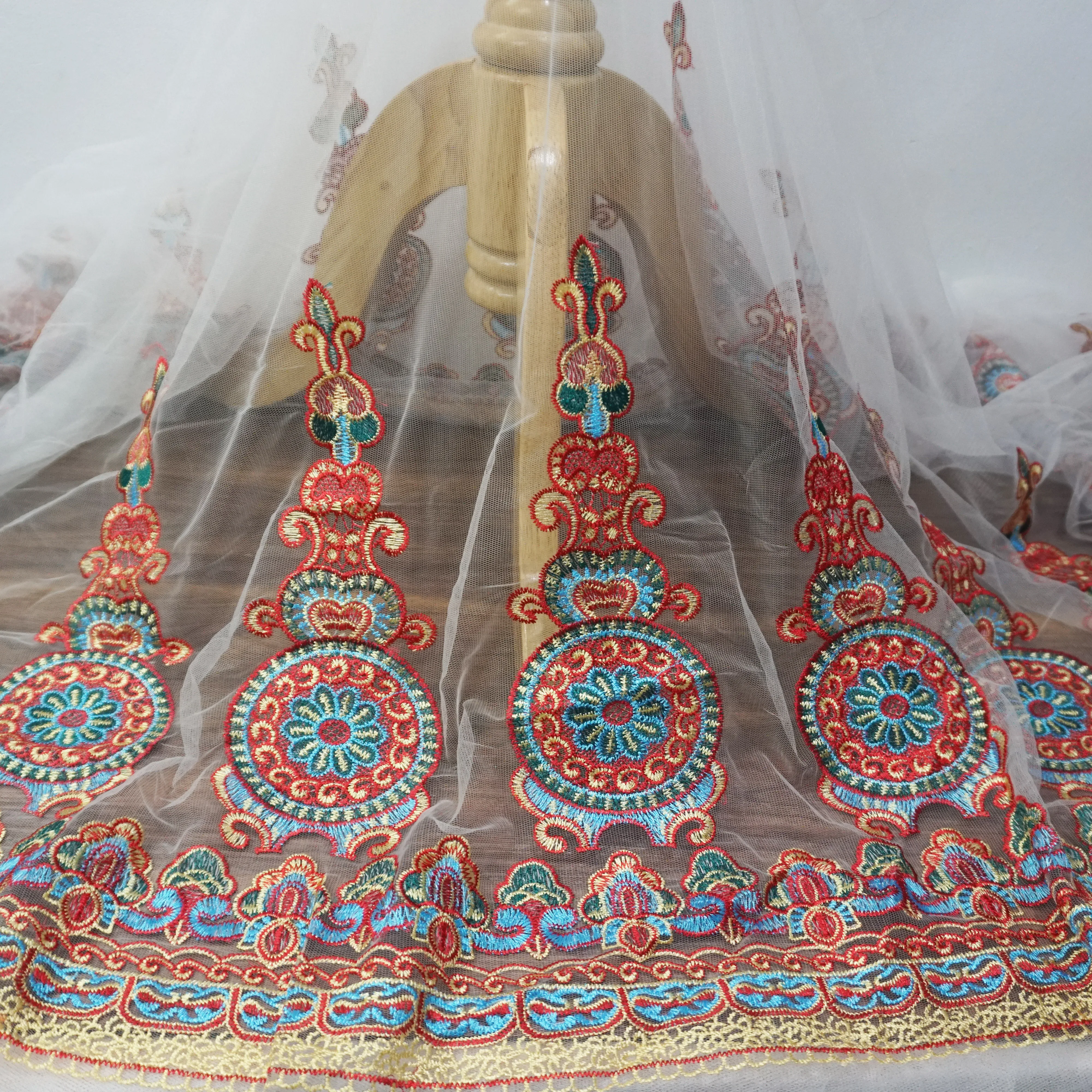 Черный белый тюль сетка вышивка разноцветная кружевная ткань 1 ярд! Красивое