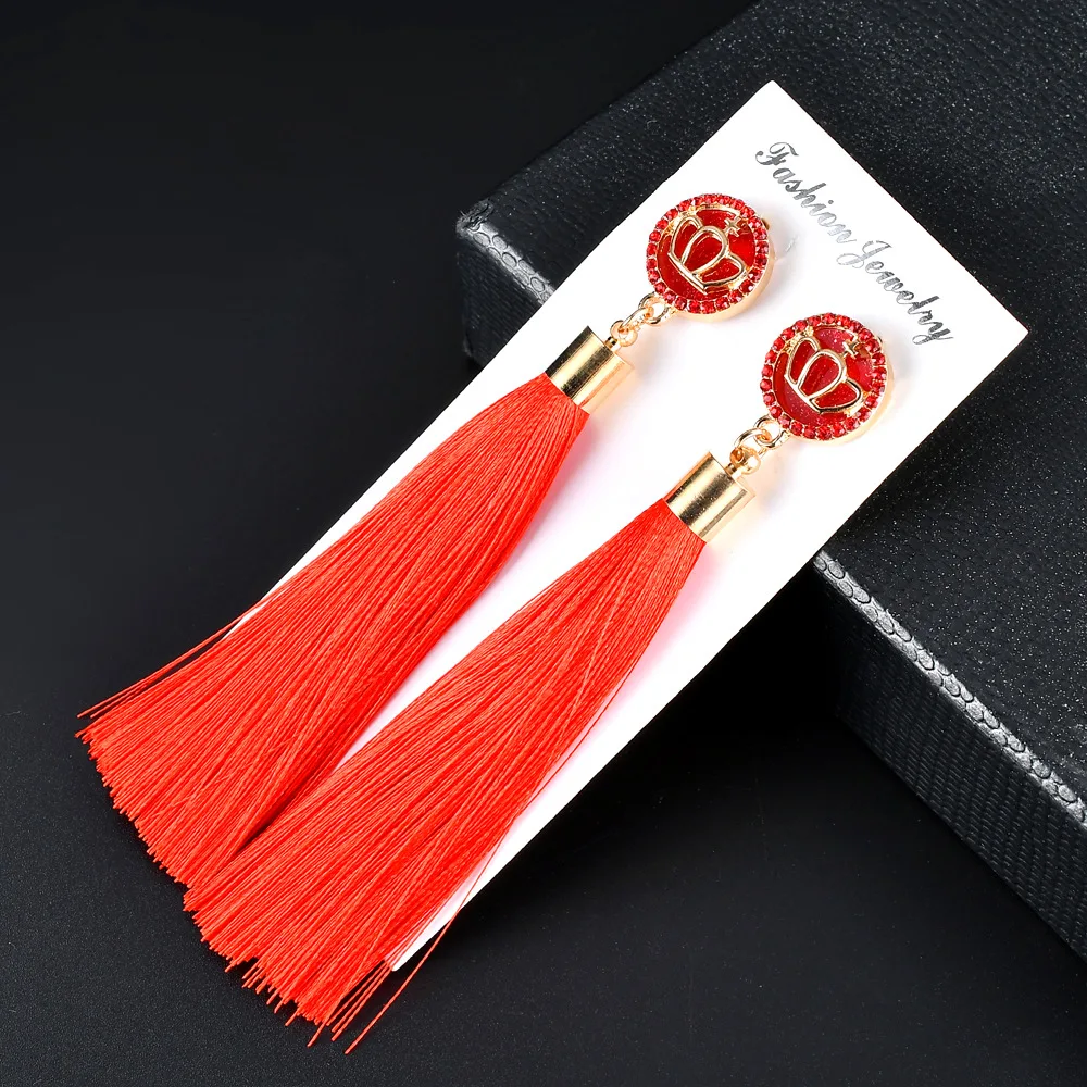 Женские серьги с кисточками длинные из хлопка и шелка 2019|Серьги-подвески| |