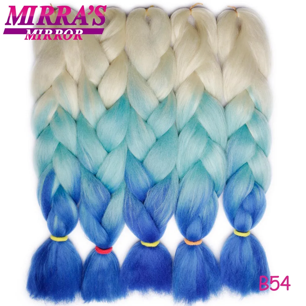 Mirra's Mirror 5 шт. Омбре плетение волос волосы кроше для наращивания 2" 100 г/упак. большие синтетические косы наращивание волос зеленый коричневый - Цвет: 1B/27HL