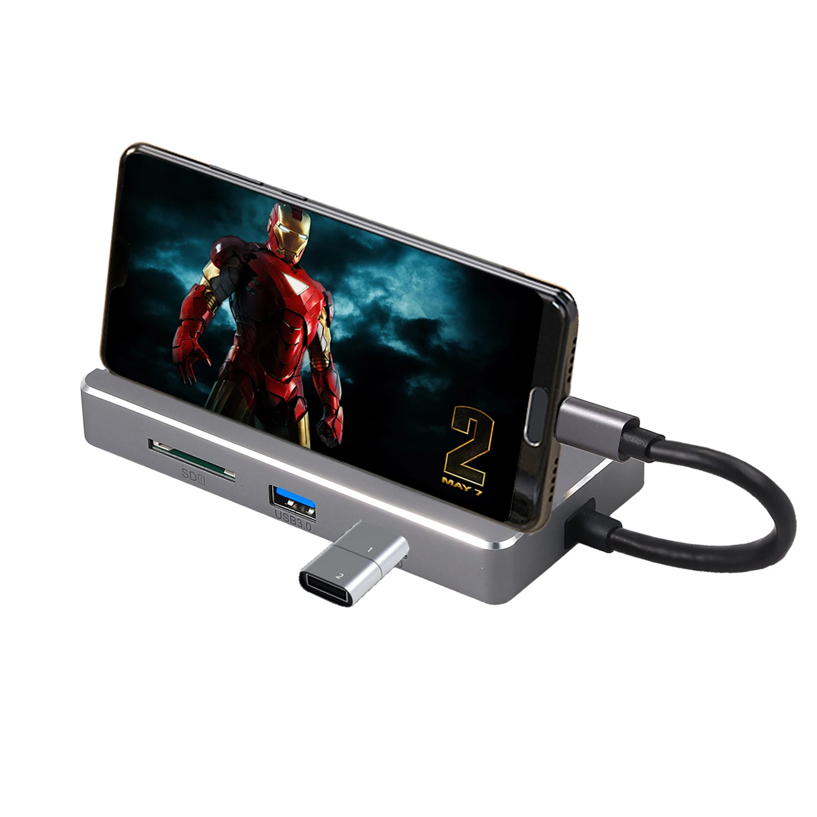 Концентратор eSYNiC 8 в 1 Type-C с портом Ethernet 4K USB C порт HDMI SD/TF картридер для Mac Pro и других