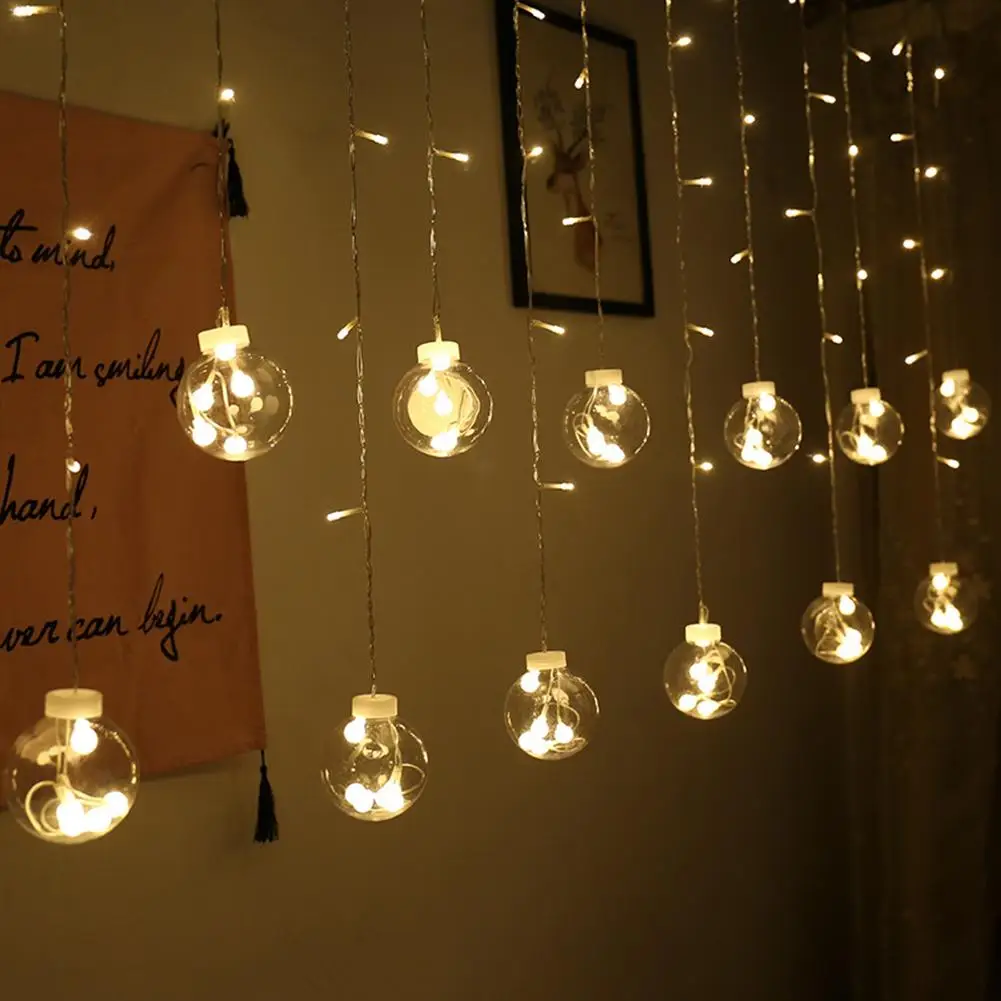 

Transparent Wishing Balls 138 Led Lights Flash String LED Curtain Fairy Tale String Romantic Xmas Wedding Party Decoration