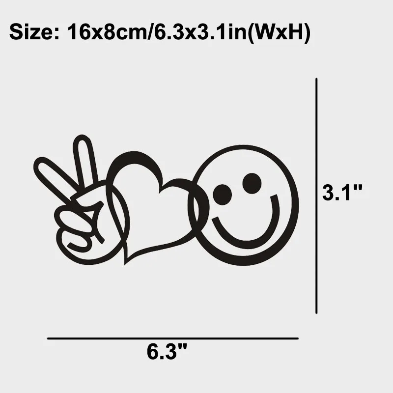 Мир любовь счастье виниловая наклейка окно автомобиля для стенок бампера