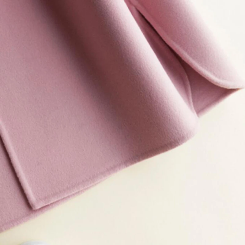 Осенняя и зимняя женская куртка, ручная работа, cashmere100% шерстяное пальто из кашемира, Женское пальто, элегантное розовое пальто casaco feminino