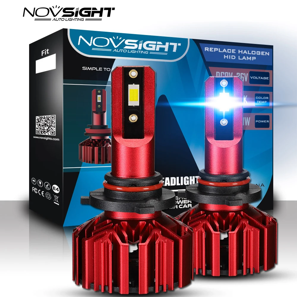 NOVSIGHT 2 шт. супер Brgiht 9005 светодиодные лампы H4 H7 H11 9005 HB3 Автомобильные светодиодные фары 60 Вт 10000LM 12 V 6000 К автомобилей новой версии