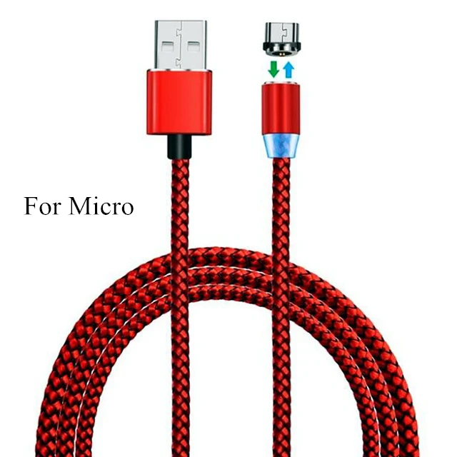 red for micro Магнитный кабель SYRINX Micro usb type-C для iPhone X samsung S9 S8 для Xiaomi зарядный нейлоновый Плетеный Магнит зарядное устройство кабель C - Цвет: red for micro