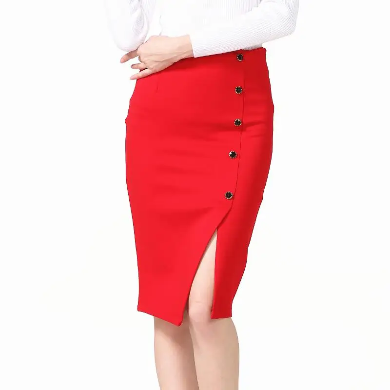 Новый большой Размеры Для женщин Элегантный FashionHigh талии Разделение длинная юбка