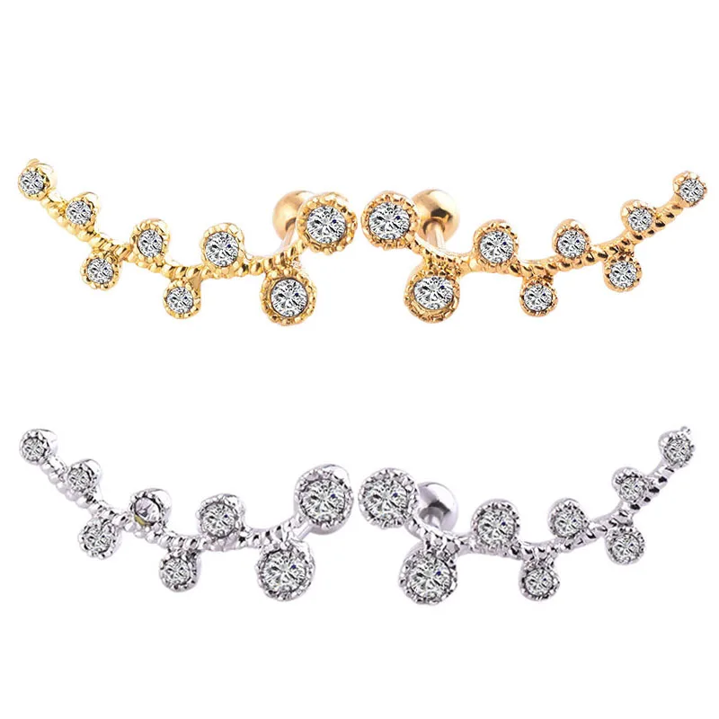 Серьги гвоздики из хирургической стали для прокола хрящевой ткани уха|fashion stud