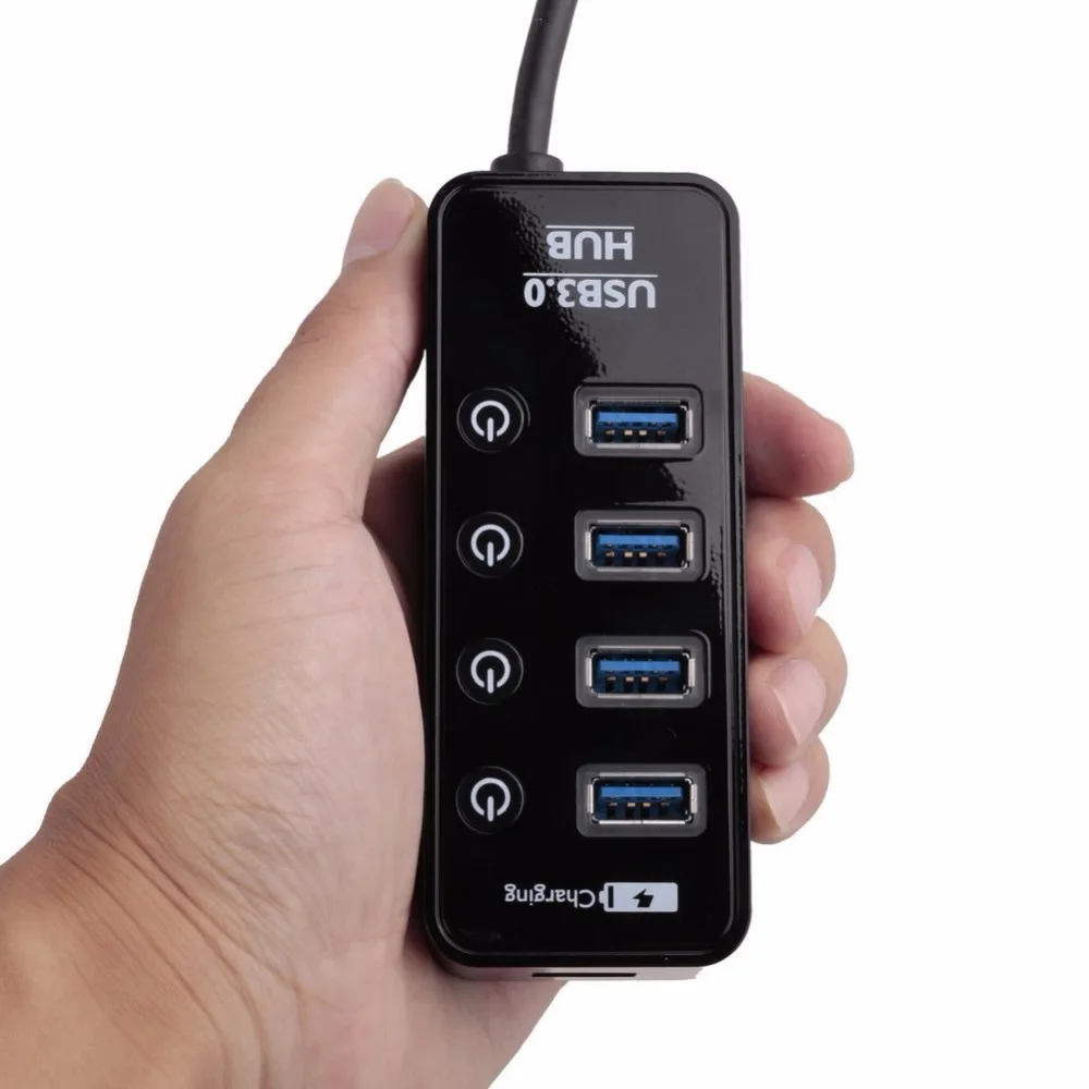 Концентратор USB 3 0 A в 4 порта с Умной быстрой зарядкой LED ВКЛ./ВЫКЛ.|USB-хабы| |