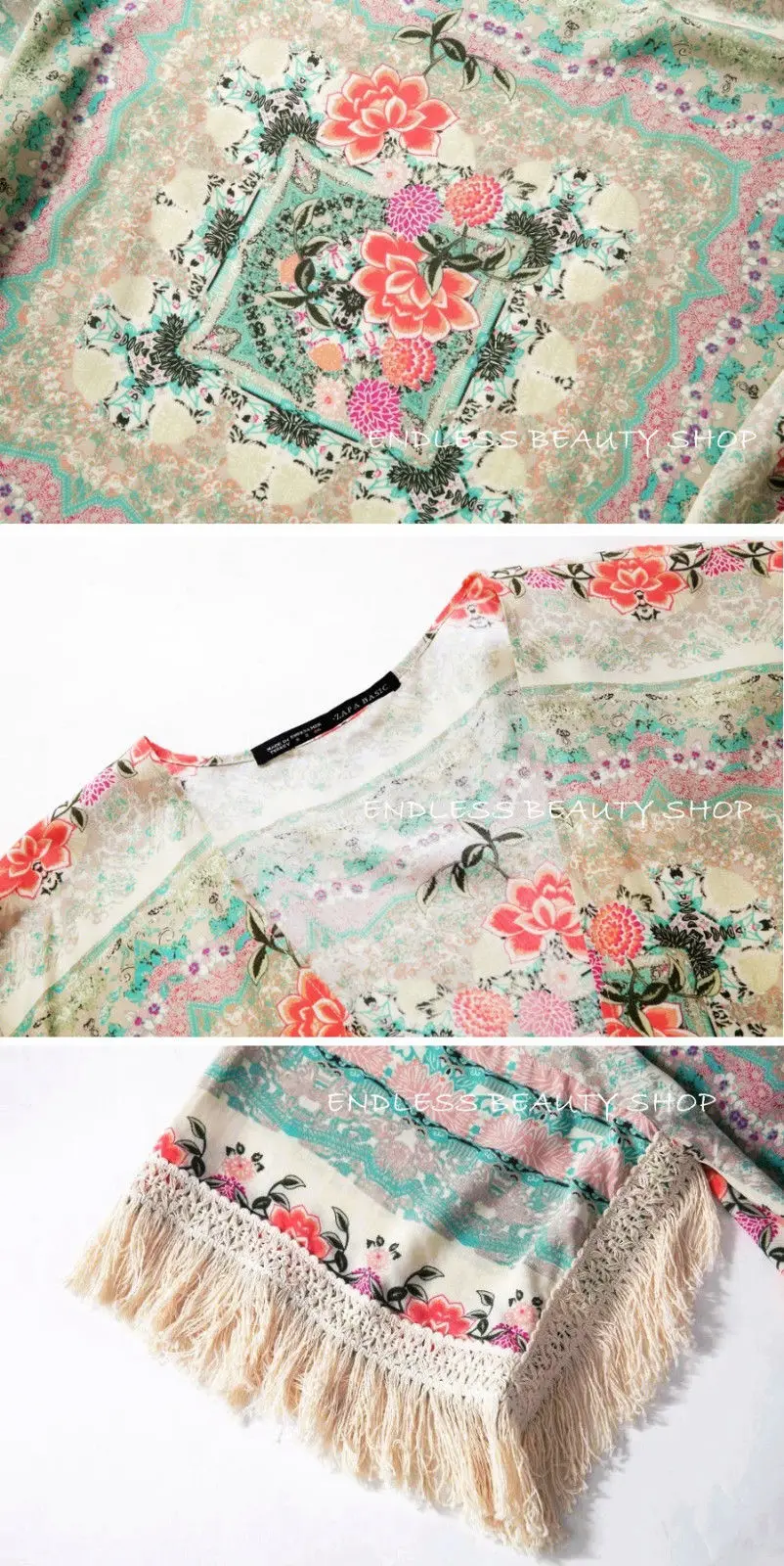 Новинка 2017 женское кимоно с бахромой в стиле бохо кардиган кисточками Пляжная