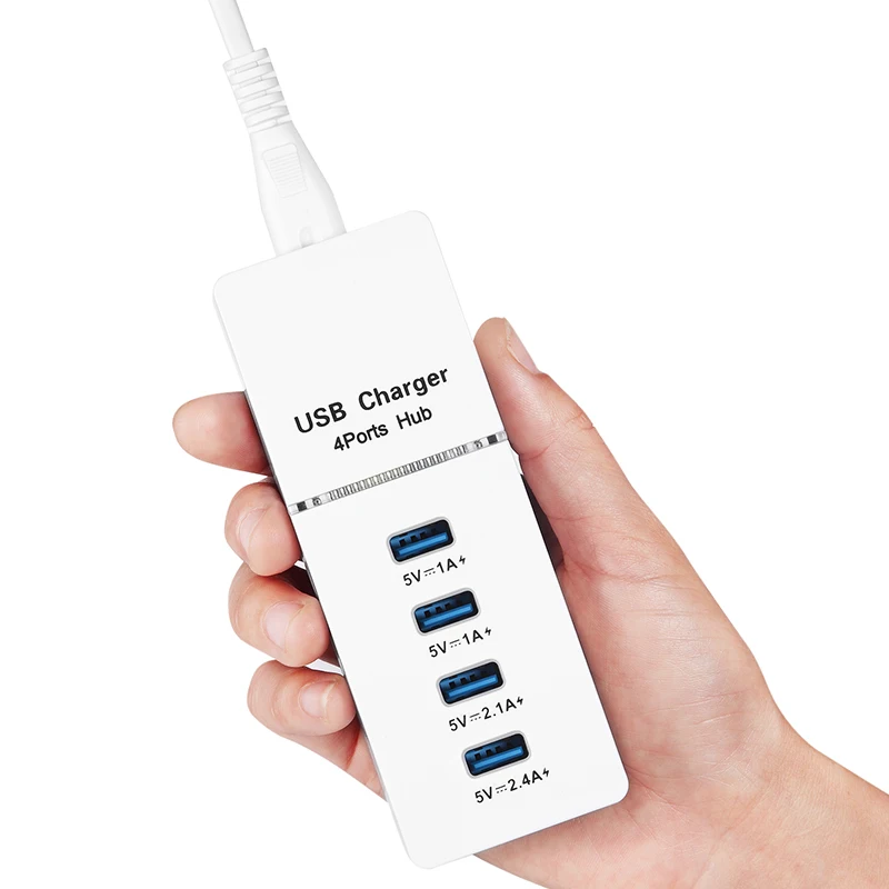 UK EU штекер 4 USB зарядное устройство 5V 2.4A Быстрая зарядка мобильный телефон Micro Data
