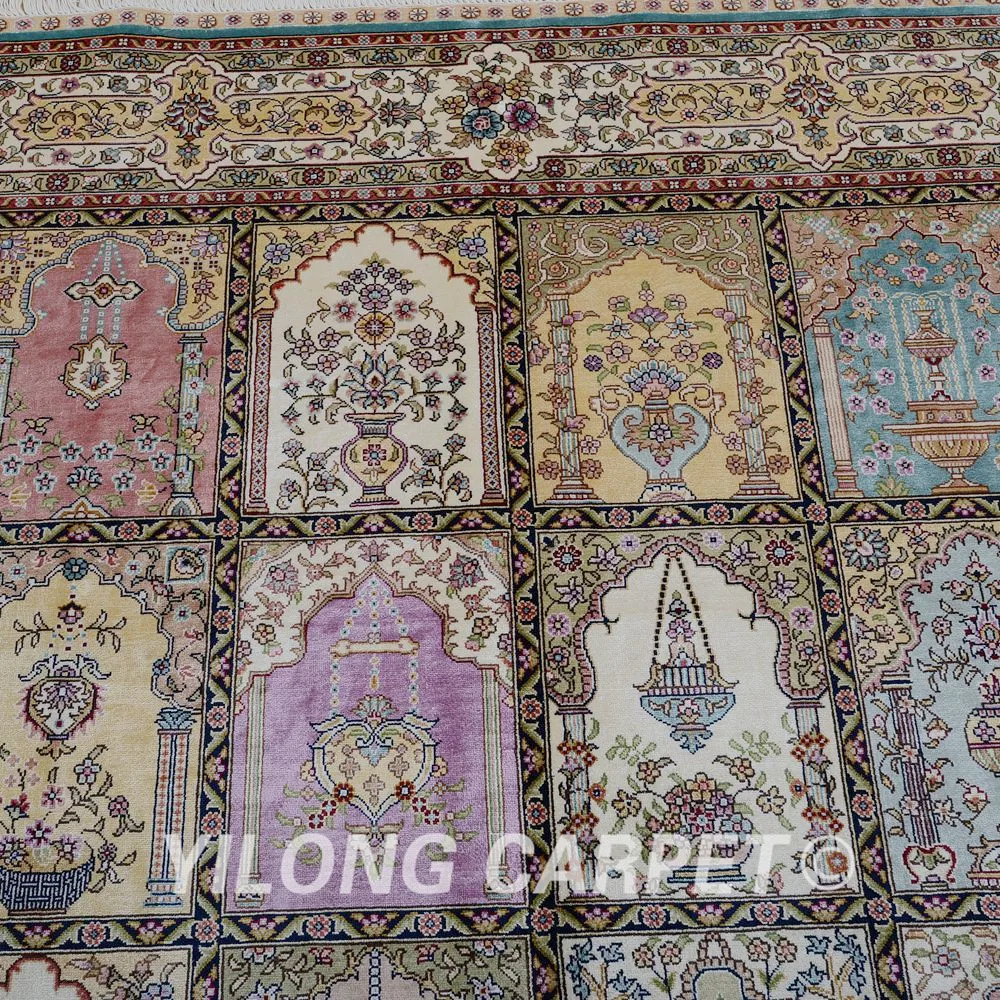 Yilong 4 'x 6' Традиционный турецкий ковер четыре сезона vantage антикварные шелковые