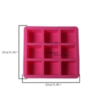 handmade silicone molds 9 cavity mold fda safe bakeware square soap mold maker baking tools for cakes bread appliances