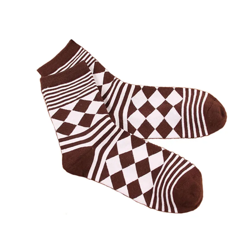 Мужские хлопковые носки стеганые модные короткие без пятки в полоску более