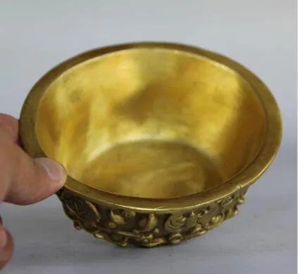WBY + Китайская латунная фигурка Ruyi благоприятная чаша для корнуопии статуя
