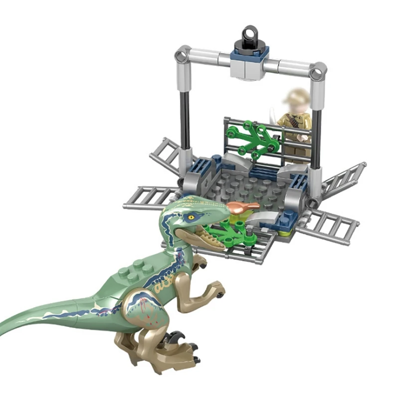 Новая горячая распродажа 443 шт креативный динозавр парк вертолет трек Раптор