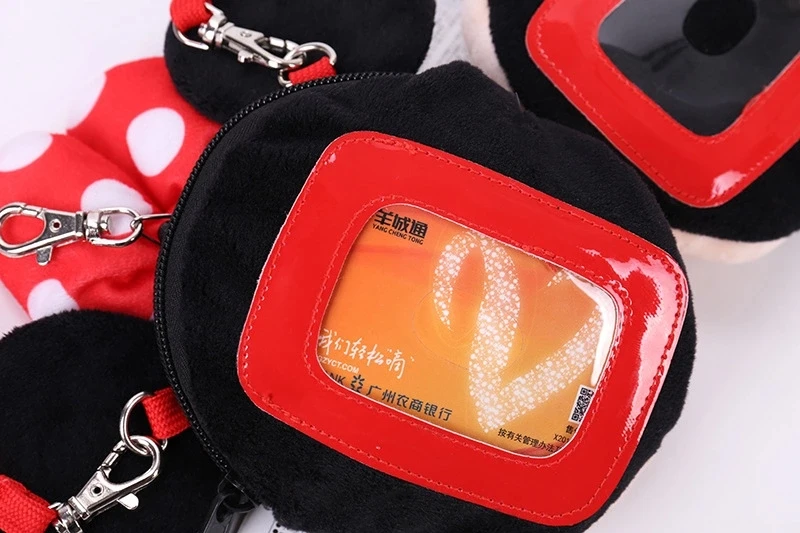 Disney мультфильм Микки Минни Дональд Дак, большие глаза милые плюшевые сумки-мессенджеры выдвижной карты пакет портмоне