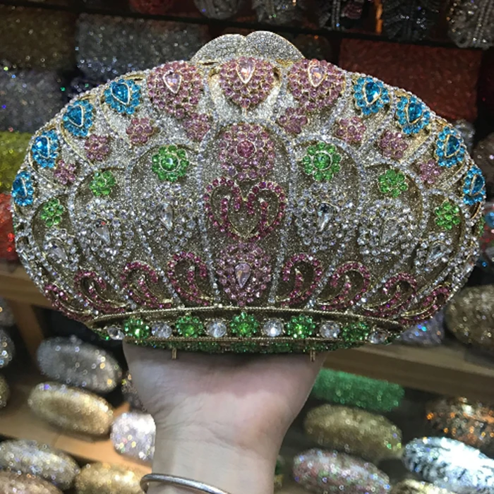 

Gifts Evening Crystal Bag Purple Stones Rhinestone Clutch Evening Bag Female Party Purse Wedding Clutch Bag Pink/Red/Silver Lady