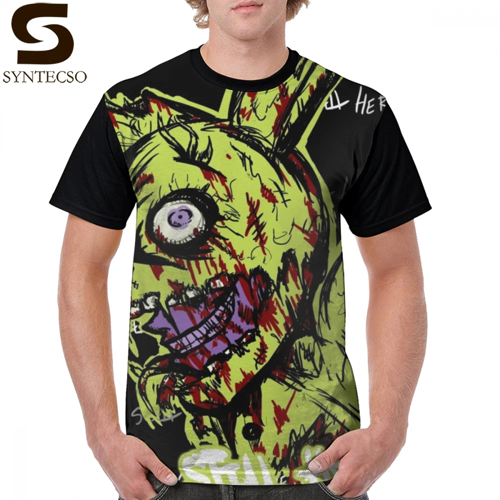 Springtrap футболка с рисунком персонажей из игры пять ночей в Фредди Springtrapped коротким