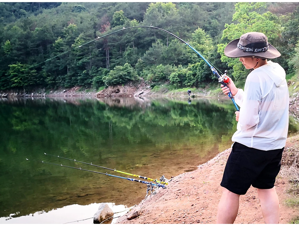 Удочка спиннинг литье Муха Сверхлегкий Карп карбоновая Pesca ручная Приманка Фидер полюс шестерни Камуфляж Мини Путешествия серфинг 1,5 м 1,8 м