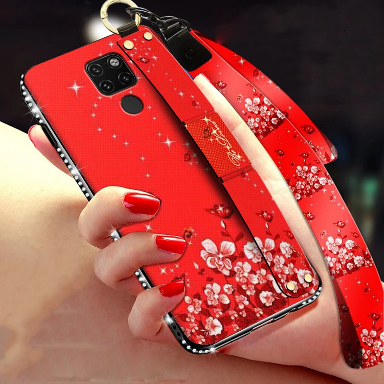 Для huawei P30 Pro P20 Lite Nova 3e 4 3 3i P Smart Plus mate 20 Pro 20X Honor V20 10 Note чехол с ремешком на шею из ТПУ с бриллиантами