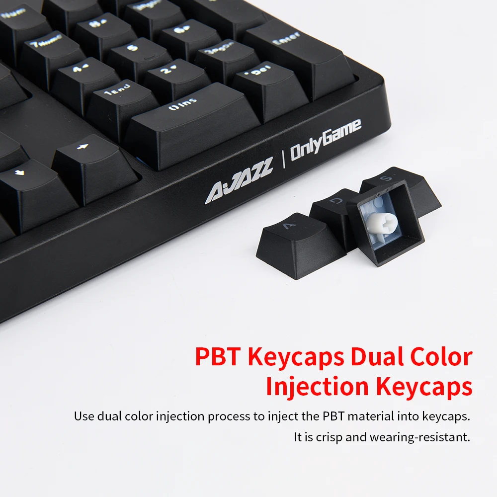 Ajazz AK535 USB Проводная эргономичная Механическая игровая клавиатура красный