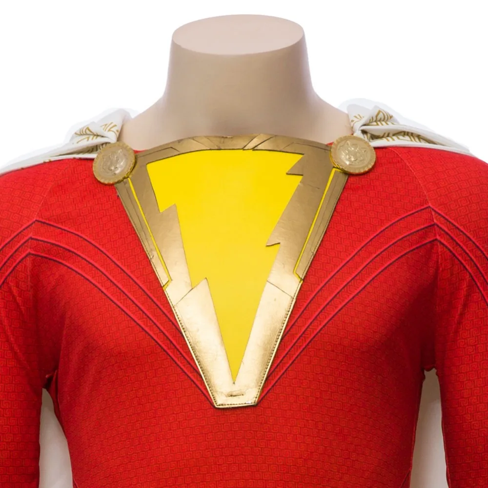 Shazam костюм для косплея Билли бэтсона плащ комбинезон Хэллоуин Карнавальный