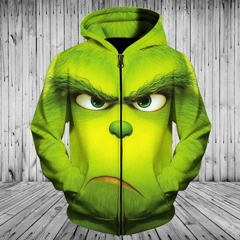 Grinch 3D Толстовка|Мужские толстовки и свитшоты| |