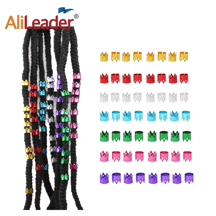 Alileader 30-50 шт. регулируемые дреды бусины косички заколки для волос аксессуары красочная Корона манжеты дреды трубка бисера волос кольцо