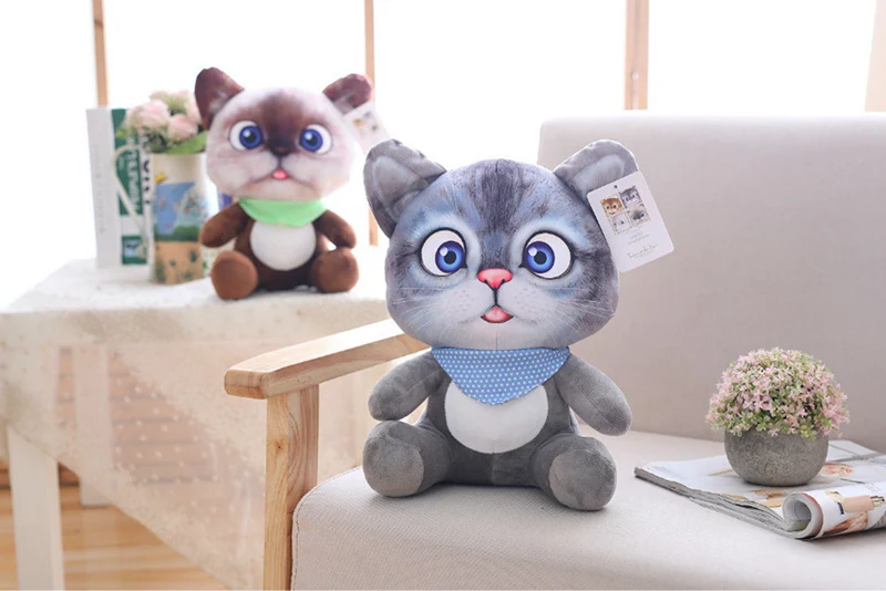 20 см милые мягкие 3D моделирование мягкие игрушки для кошек двустороннее сиденье диван подушка Kawaii Плюшевые Животные Кошки куклы игрушки подарки