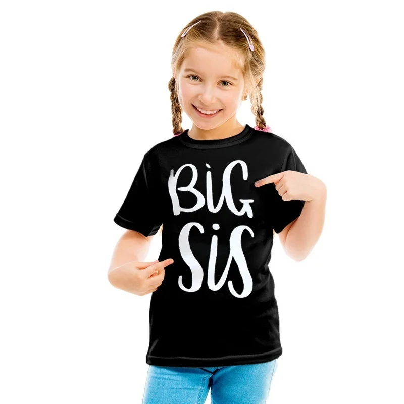 Футболка с надписью Sis Bro хлопковая футболка для маленьких мальчиков и девочек