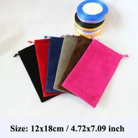 retail 12x18cm double sided thicken velvet bags for jewelry pouches phone bags christmas packaging gift bags with flannel ribbon
