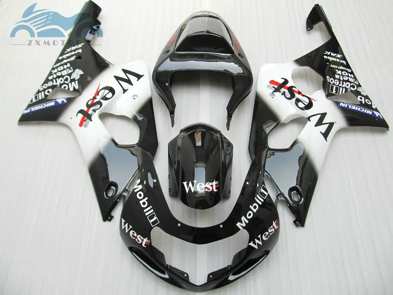 Пользовательские обтекатель набор для Suzuki 2000 2001 2002 GSXR1000 K1 K2 мотоцикл обтекатели комплект 00 01 02 GSXR 1000 Черный Запад RP15